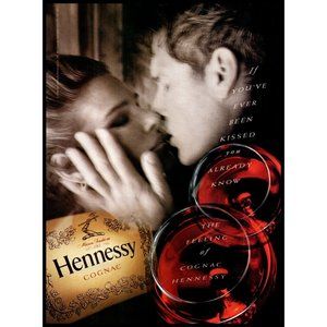 1997 Hennessy Cognac Vintage Print Ad Romance Kissing Wall Art Photo